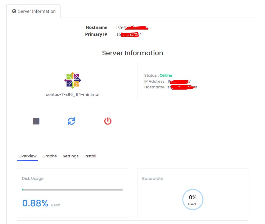 This is a fresh VPS account with CentOS installed.